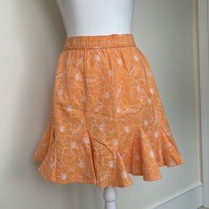 Loft Salmon & White Peplum Skirt. Size Small. NWT